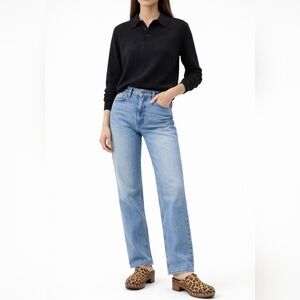 BRANDINI 100% Merino Wool Polo Sweater | M | Black | Made in Italy Quiet Luxury